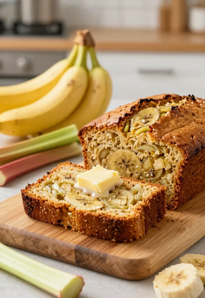 10 Vegan Rhubarb Recipes for Tart Fresh Seasonal Meals - 10. Rhubarb and Banana Bread