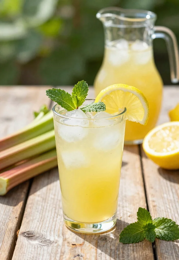 10 Vegan Rhubarb Recipes for Tart Fresh Seasonal Meals - 2. Refreshing Rhubarb Lemonade