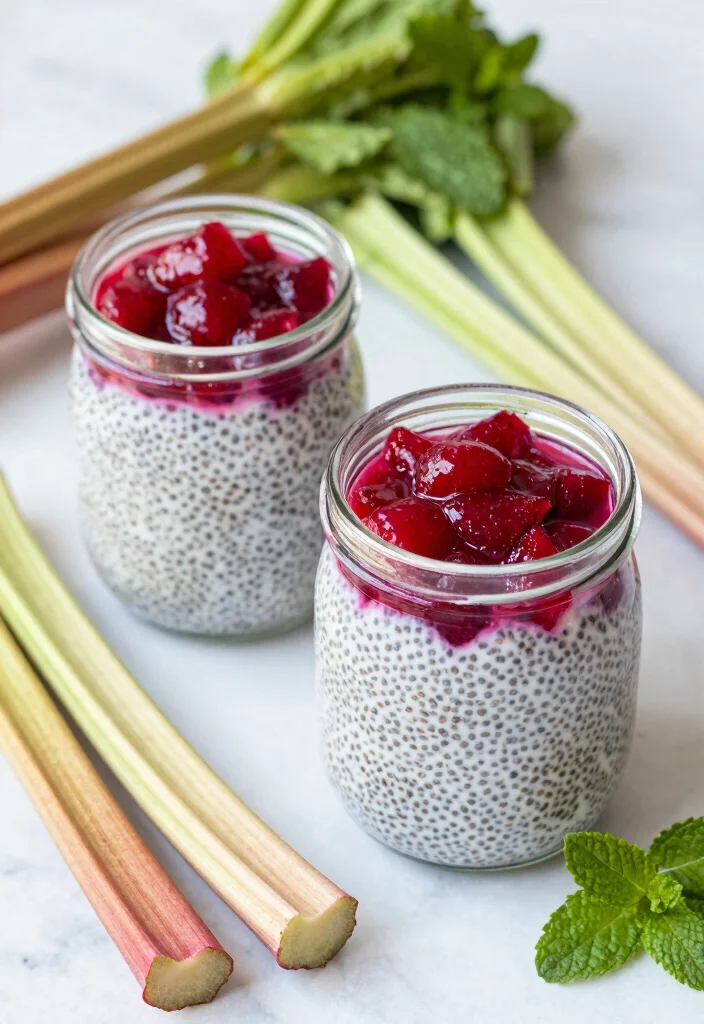 10 Vegan Rhubarb Recipes for Tart Fresh Seasonal Meals - 3. Rhubarb Coconut Chia Pudding
