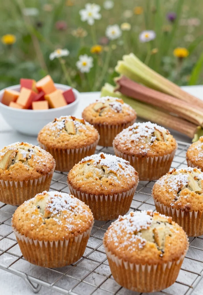 10 Vegan Rhubarb Recipes for Tart Fresh Seasonal Meals - 4. Vegan Rhubarb Muffins