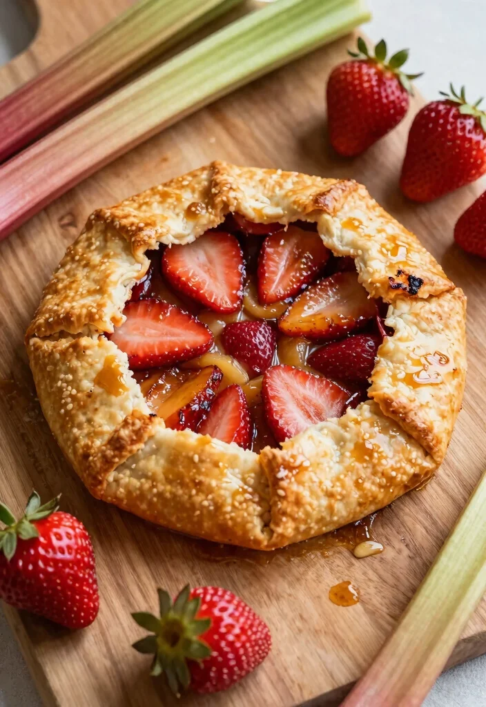 10 Vegan Rhubarb Recipes for Tart Fresh Seasonal Meals - 5. Rhubarb and Strawberry Galette