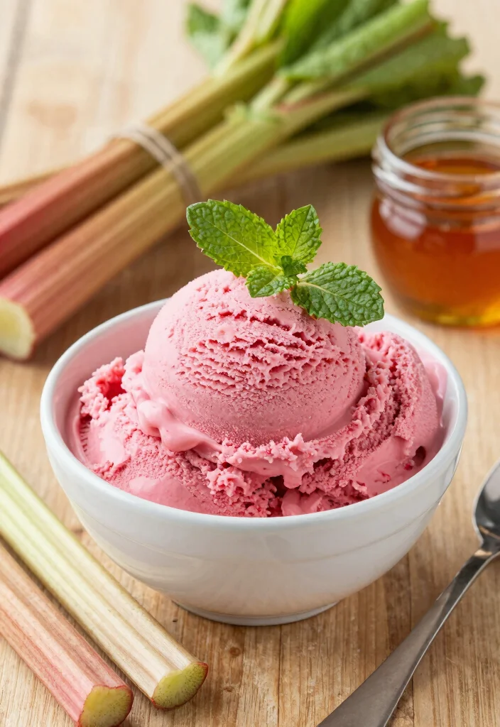 10 Vegan Rhubarb Recipes for Tart Fresh Seasonal Meals - 8. Vegan Rhubarb Ice Cream