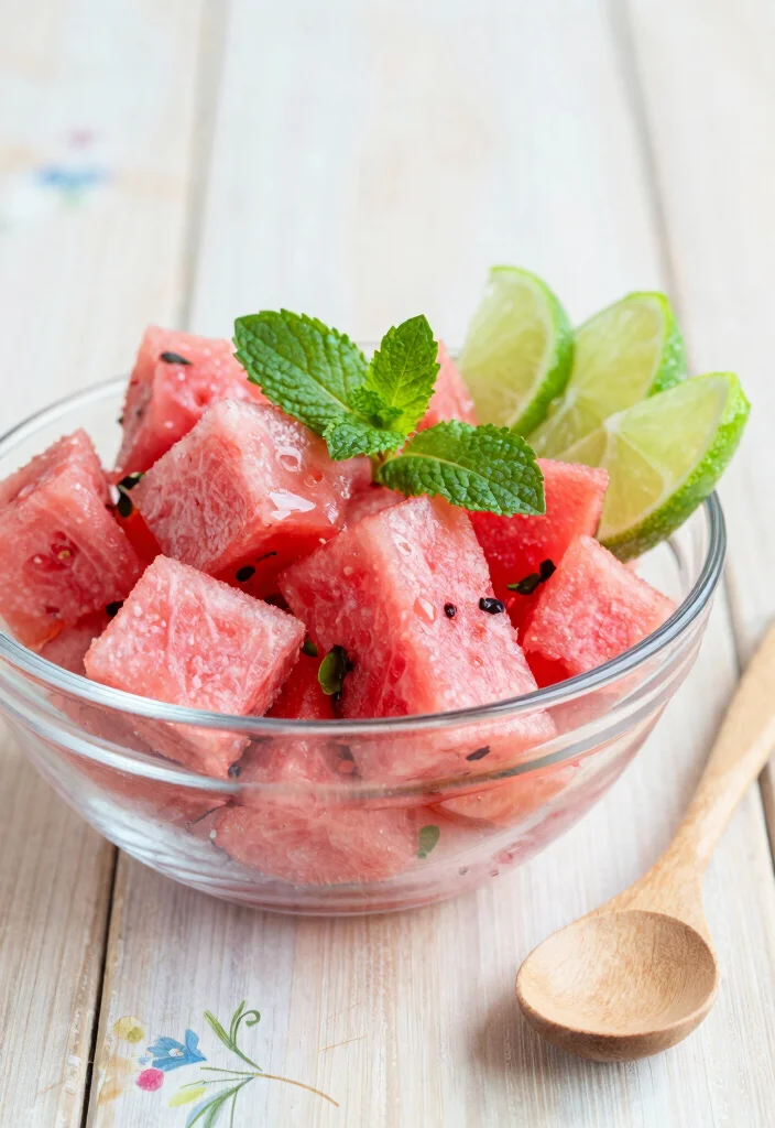 10 Watermelon Dessert Recipes for Fresh Light Summer Treats - 4. Watermelon Mint Salad
