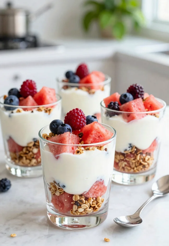 10 Watermelon Dessert Recipes for Fresh Light Summer Treats - 5. Watermelon Yogurt Parfait