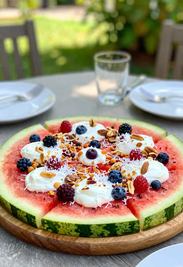 10 Watermelon Dessert Recipes for Fresh Light Summer Treats - 7. Watermelon Pizza