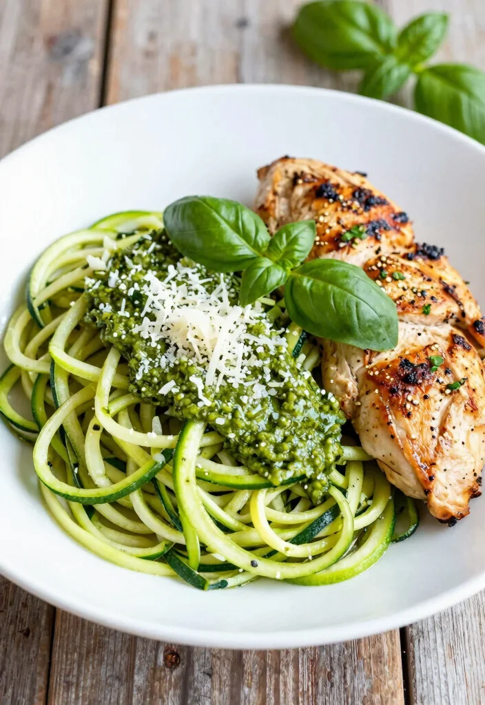 12 Clean Keto Recipes for Simple Whole-Food Low-Carb Eating - 1. Zucchini Noodles with Pesto and Chicken