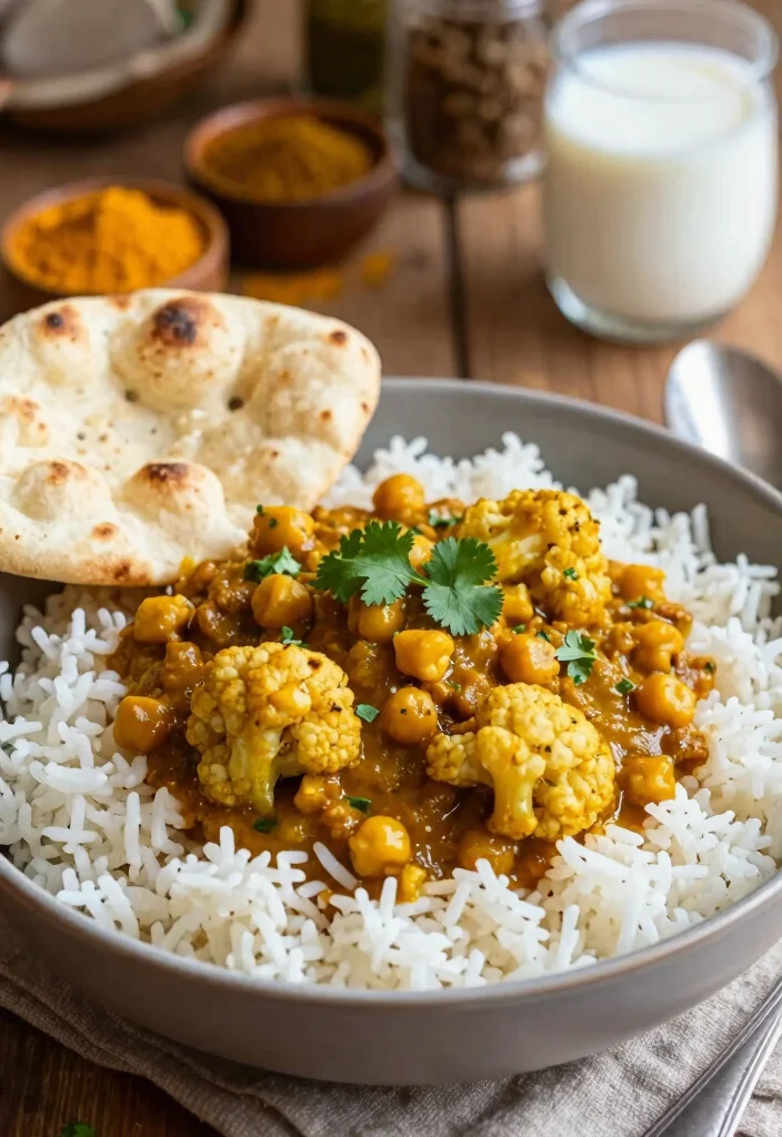 12 Fall Crockpot Dinner Recipes for Cozy Hands-Off Meals - 6. Cauliflower and Chickpea Curry
