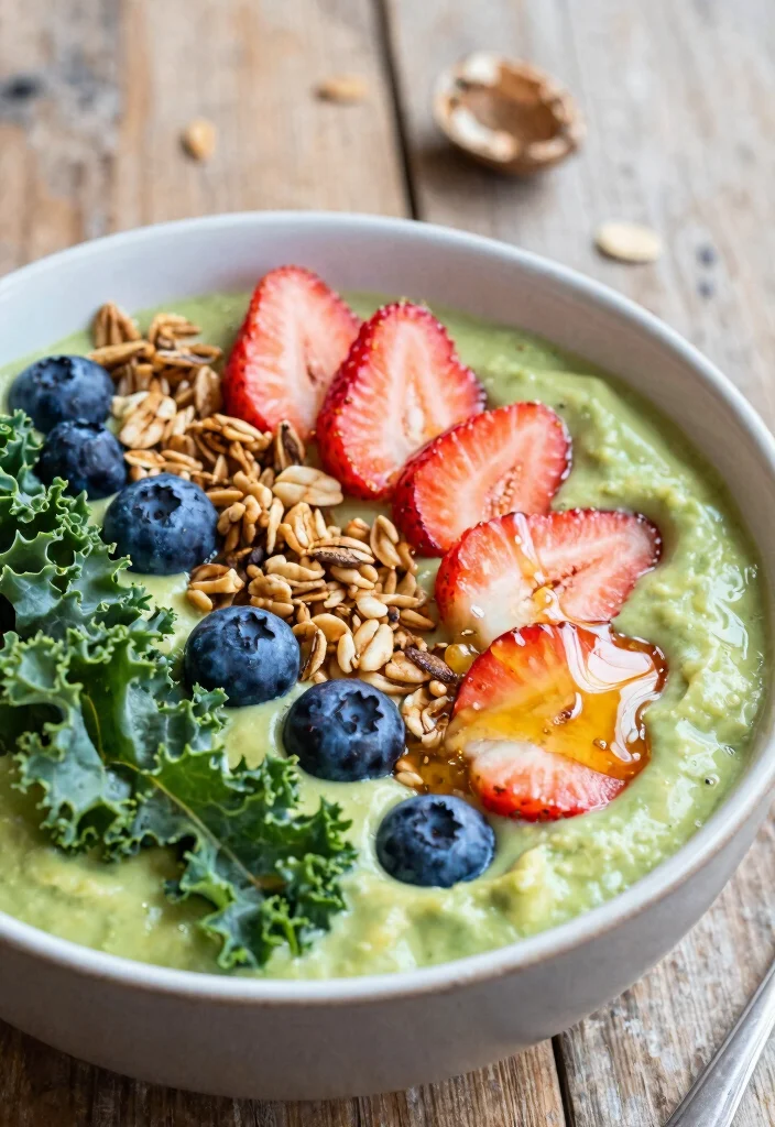 12 Healthy Kale Recipes for Fresh Nutritious Everyday Meals - 1. Creamy Kale and Avocado Smoothie Bowl