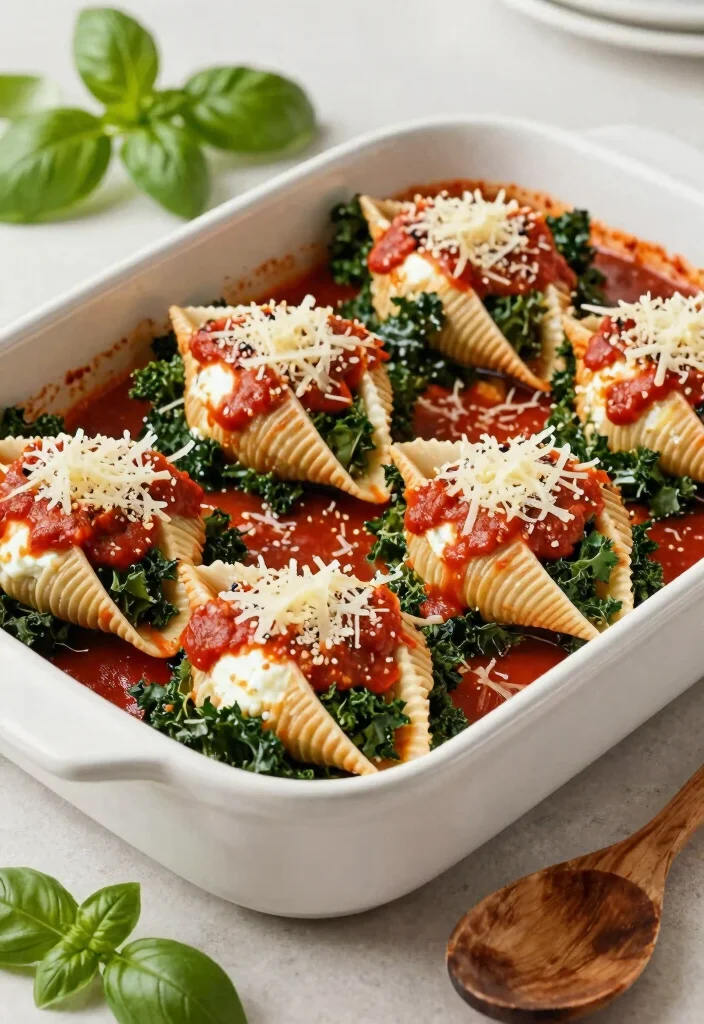 12 Healthy Kale Recipes for Fresh Nutritious Everyday Meals - 10. Kale and Ricotta Stuffed Shells