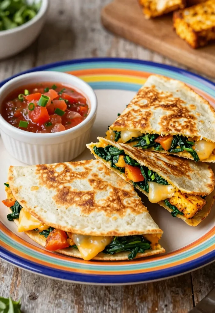 12 Healthy Paneer Recipes for Easy High-Protein Meals - 11. Paneer and Spinach Quesadilla