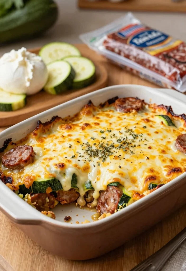 12 Keto Dinner Casserole Recipes for Cozy Low-Carb Meals - 3. Zucchini and Sausage Casserole