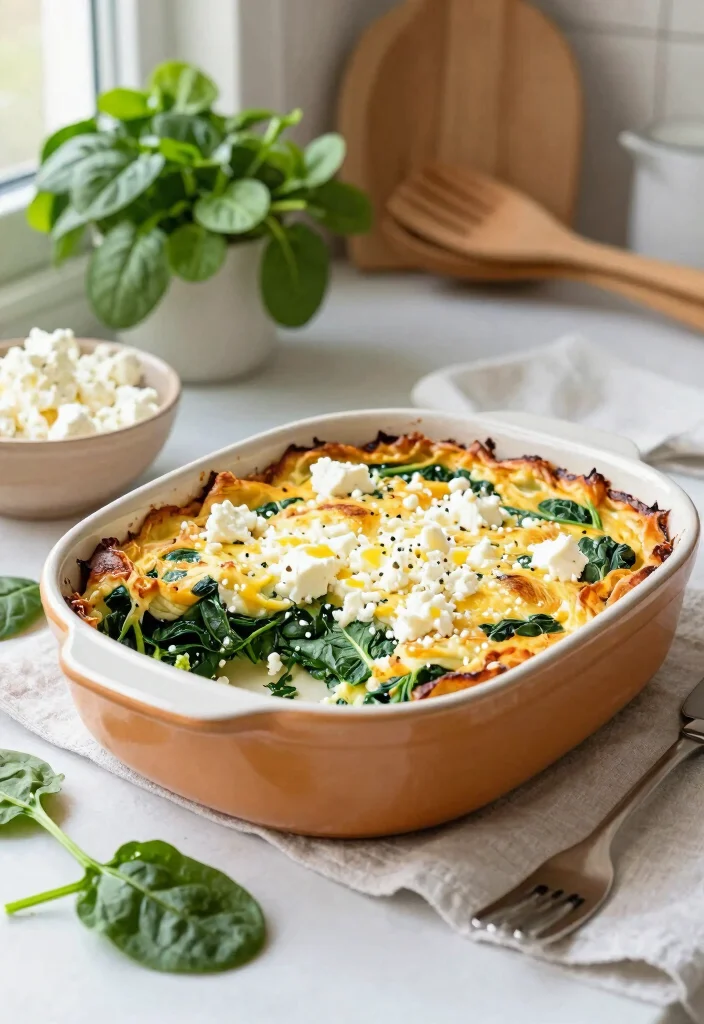 12 Keto Dinner Casserole Recipes for Cozy Low-Carb Meals - 4. Spinach and Feta Egg Casserole