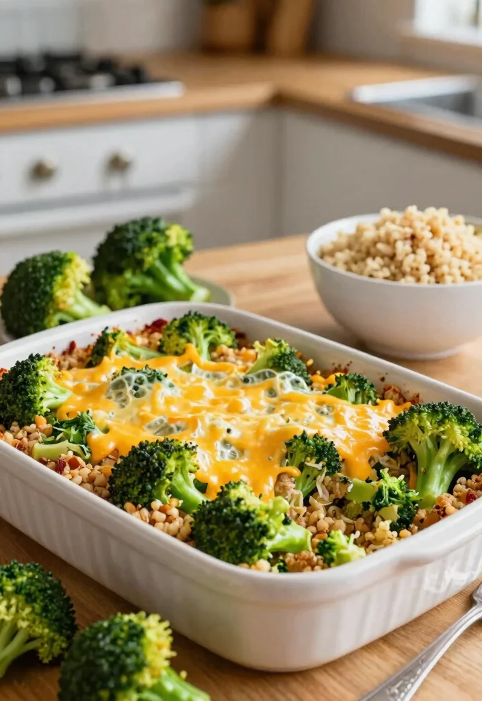 12 Keto Dinner Casserole Recipes for Cozy Low-Carb Meals - 9. Broccoli and Cheese Quinoa Casserole