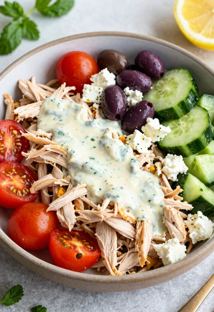 12 Keto Rotisserie Chicken Recipes for Fast Easy Low-Carb Meals - 12. Mediterranean Chicken Bowl