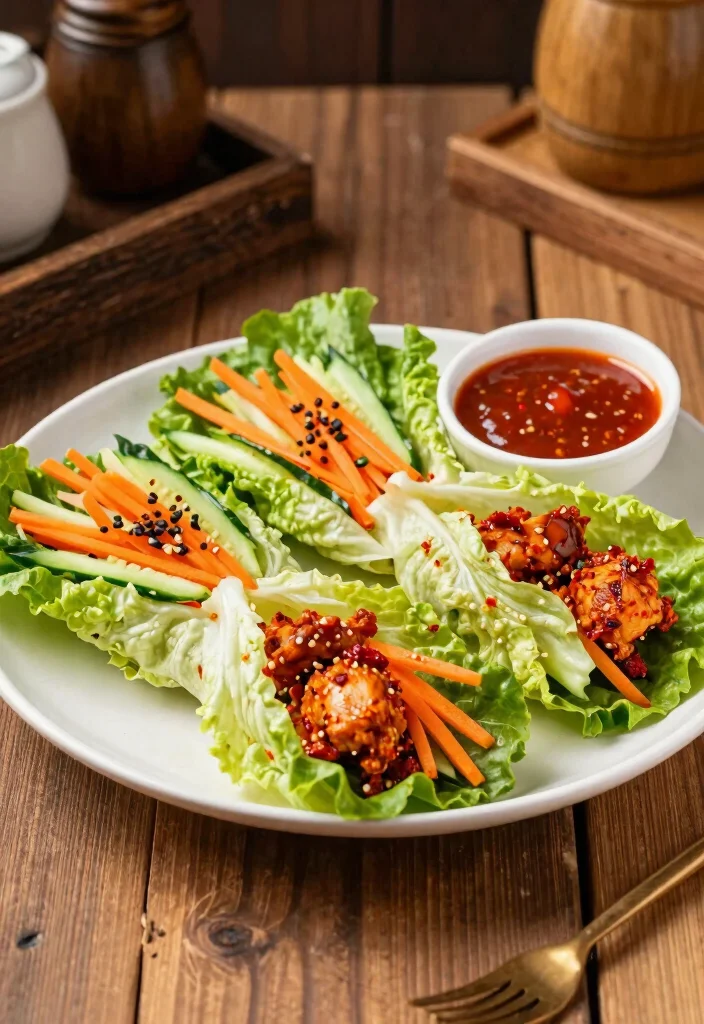 12 Keto Rotisserie Chicken Recipes for Fast Easy Low-Carb Meals - 4. Spicy Chicken Lettuce Wraps