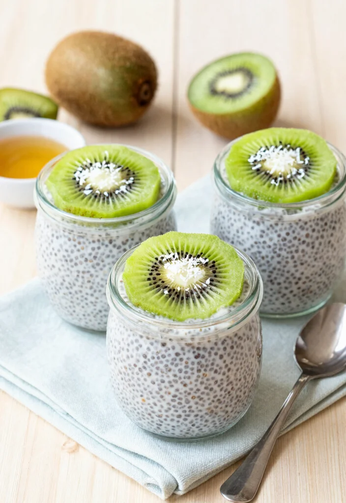 8 Kiwi Dessert Recipes for Bright Fresh Simple Sweets - 1. Kiwi Coconut Chia Pudding