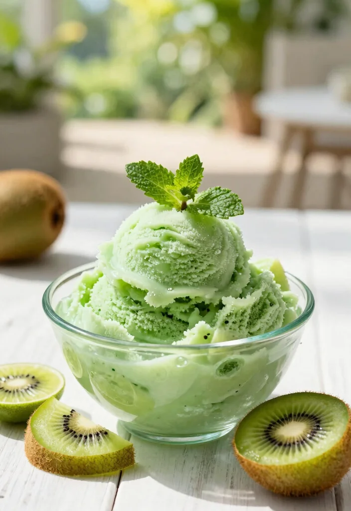 8 Kiwi Dessert Recipes for Bright Fresh Simple Sweets - 2. Kiwi Sorbet
